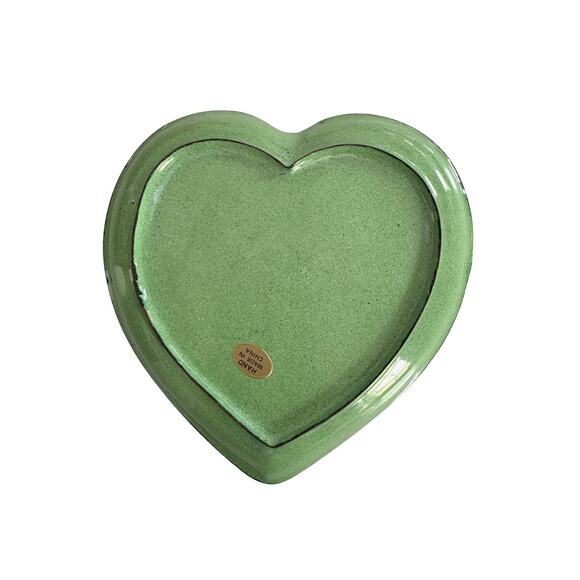 Vintage Chinese Peking Enamel Heart Shaped Dish With Lotus Decoration - Picture 4 of 4